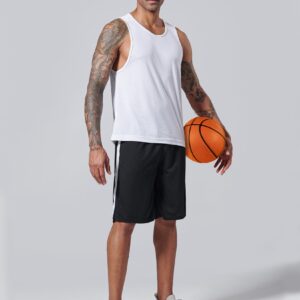 Pack of 5 Men's Athletic Basketball Shorts Mesh Quick Dry Activewear with Pockets (Set 3, Small)