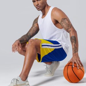 Pack of 5 Men's Athletic Basketball Shorts Mesh Quick Dry Activewear with Pockets (Set 3, Small)