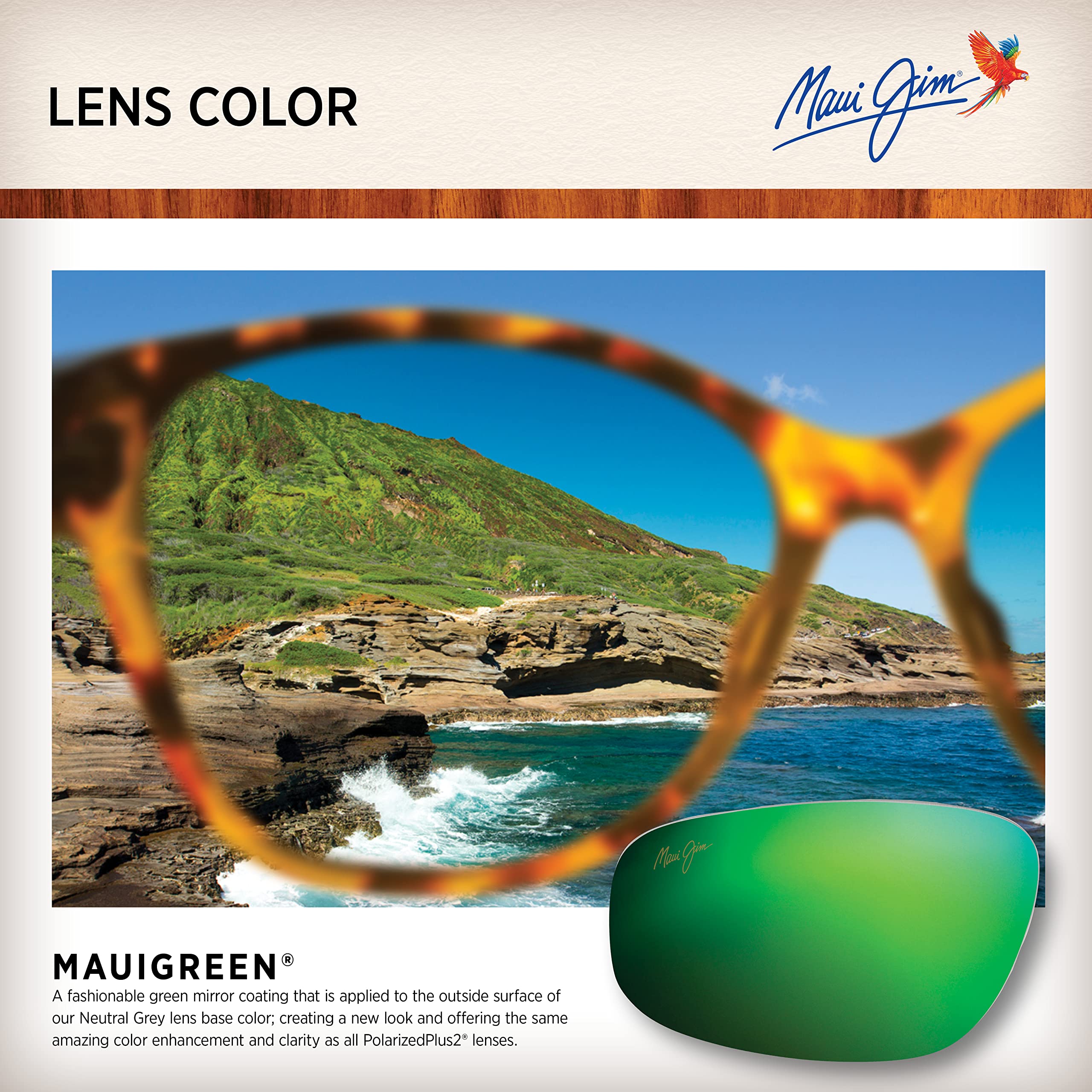 Maui Jim Men's Makoa Polarized Wrap Sunglasses, Matte Black/MAUIGreen®, Medium