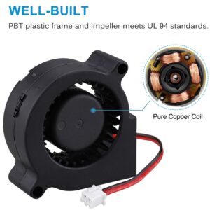 GDSTIME 50mm Turbo Cooling Fan, 12v Blower Fan, 50mm x 20mm DC Brushless Blower Fan Diagonal Hole Distance 57MM