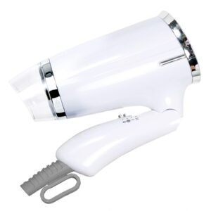 lightweight small compact hair dryer with folding handle, mini travel hair dryer, professional salon negative ionic folding blow dryer 3 settings (white)