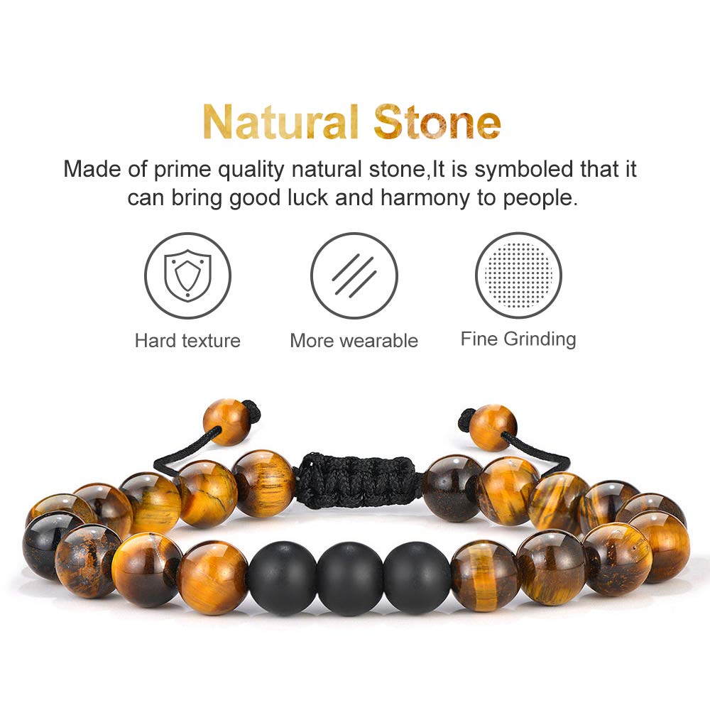 Teacher Gifts for Mens,Womens Bracelet Beads, Natural Black Lava Rock Stone Mens Anxiety Bracelets, Adjustable Aromatherapy Essential Oil Diffuser Healing Bracelet Male Teacher End of Year Gifts