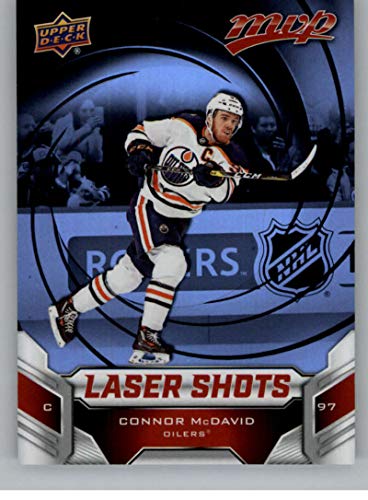 2019-20 Upper Deck MVP Laser Shots Red Hockey #S-5 Connor McDavid Edmonton Oilers Official NHL Trading Card From UD