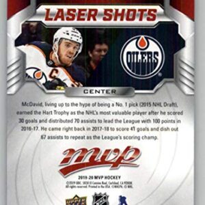 2019-20 Upper Deck MVP Laser Shots Red Hockey #S-5 Connor McDavid Edmonton Oilers Official NHL Trading Card From UD