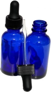 dropper stop® 1oz cobalt blue glass dropper bottles (30ml) with tapered glass droppers - pack of 2