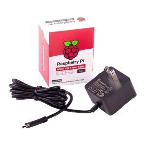 raspberry pi 15w usb-c power supply us - black