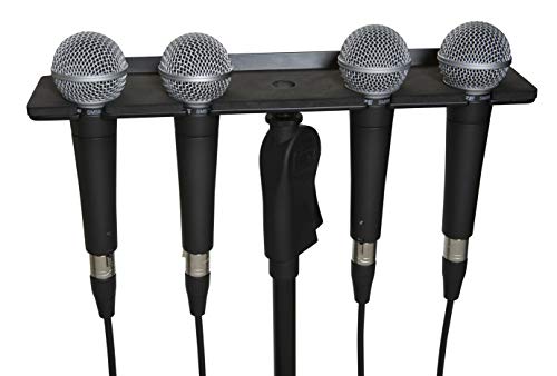 Gator Frameworks Multi Holder Stand Attachment Holdsup to (4) Microphones Wired or Wireless (GFW-MIC-4TRAY)