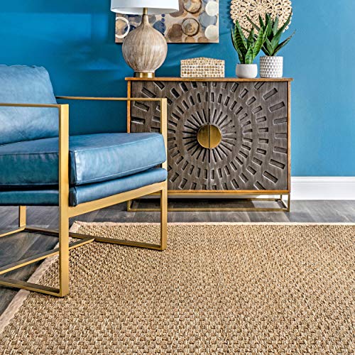 nuLOOM Hesse Checker Weave Seagrass Indoor/Outdoor Accent Rug, 3x5, Natural