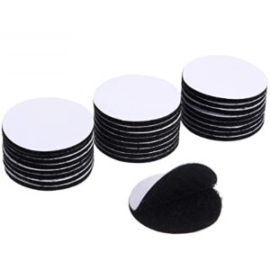 24 pcs black sticky adhesive dots self adhesive tape, industrial strength hook dots, double sided loop sticky tape for home office wall decor heavy duty carpet gripper tools hanging (round style 1)