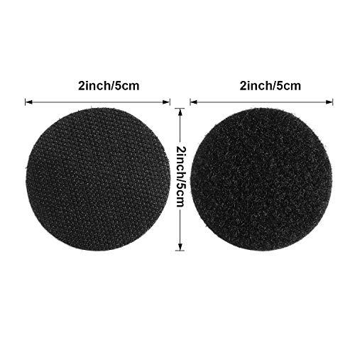 24 Pcs Black Sticky Adhesive Dots Self Adhesive Tape, Industrial Strength Hook Dots, Double Sided Loop Sticky Tape for Home Office Wall Decor Heavy Duty Carpet Gripper Tools Hanging (Round Style 1)