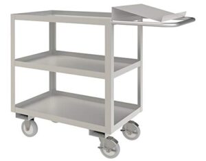 durham sopc1618303alu5pu stainless order picking cart, 3 shelves