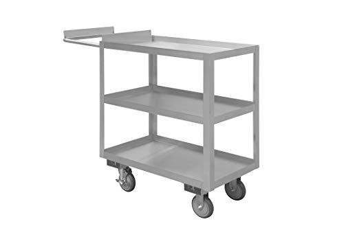 Durham SOPC1618303ALU5PU Stainless Order Picking Cart, 3 shelves