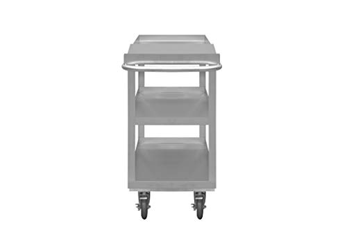 Durham SOPC1618303ALU5PU Stainless Order Picking Cart, 3 shelves