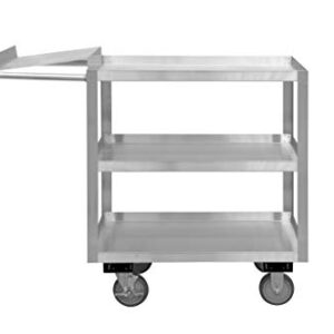 Durham SOPC1618303ALU5PU Stainless Order Picking Cart, 3 shelves