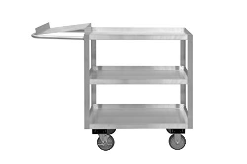 Durham SOPC1618303ALU5PU Stainless Order Picking Cart, 3 shelves