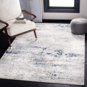 safavieh amalfi collection area rug - 8' x 10', cream & navy, modern abstract distressed design, non-shedding & easy care, ideal for high traffic areas in living room, bedroom (amf572c)