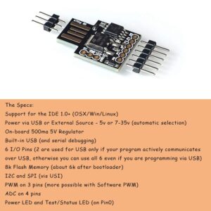 Comimark 5Pcs Digispark Kickstarter ATTINY85 for Arduino General Micro USB Development Board