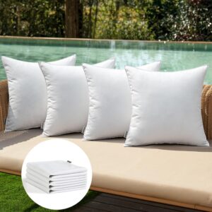 miulee pack of 4 decorative outdoor pillow covers waterproof square garden cushion cases pu coating throw pillow cover shell for tent park couch 20x20 inch white