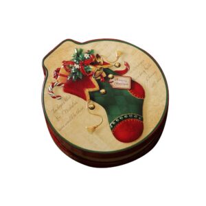 freci christmas theme empty tins candy box candy cookie gift storage container decorative box for xmas party - christmas sock
