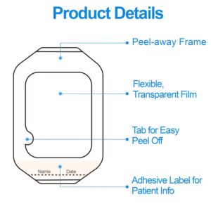 LotFancy Transparent Film Dressing 6x8 inch, 18PCS, Sterile, Waterproof Adhesive Wound Cover Bandage Tape, Film Dressing for Post Surgical, Scar Therapy, Medical Supplies, Tattoo Dressings