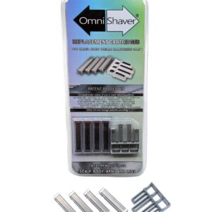 Premium Omnishaver Replacement Cartridge Refill Kit with One Blade Removal Tool - an Alternative to Disposable, Self Cleans & Strops During Use - Durable Smooth & Comfortable 4 Cartridges