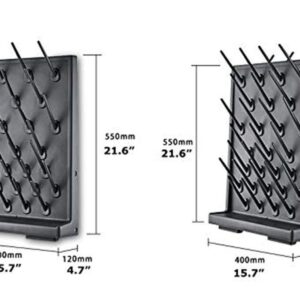 YTFLOT Drying Rack 27 Pegs Lab Supply Pegboard Bench-top/Wall-Mount Laboratory Glassware 27 Detachable PegsLab Drying Draining Rack Cleaning Equipment Black