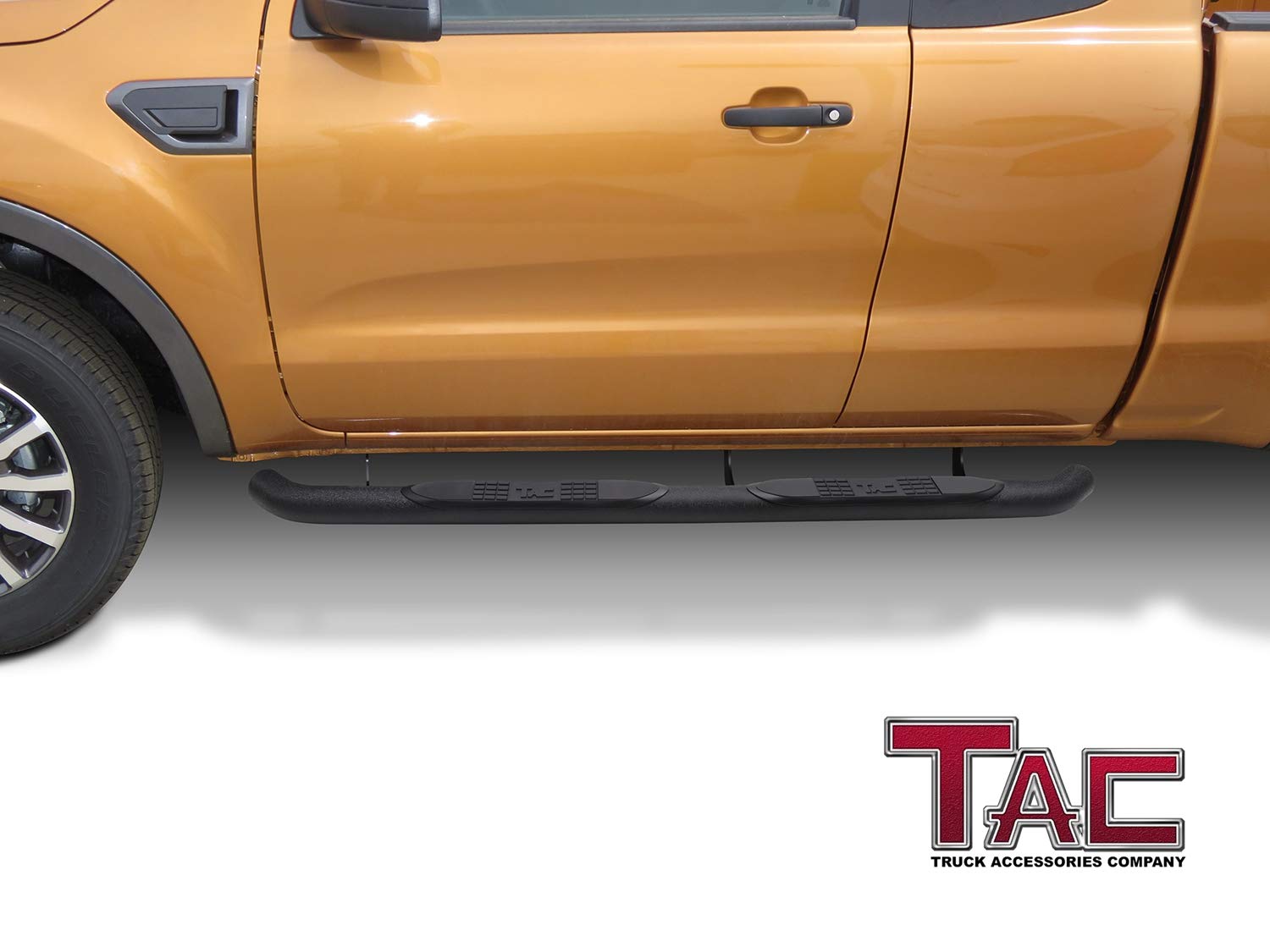 TAC Side Steps Running Boards Fit 2019-2023 Ford Ranger Super Cab Truck Pickup 3” Texture Black Side Bars Nerf Bars Off Road Accessories