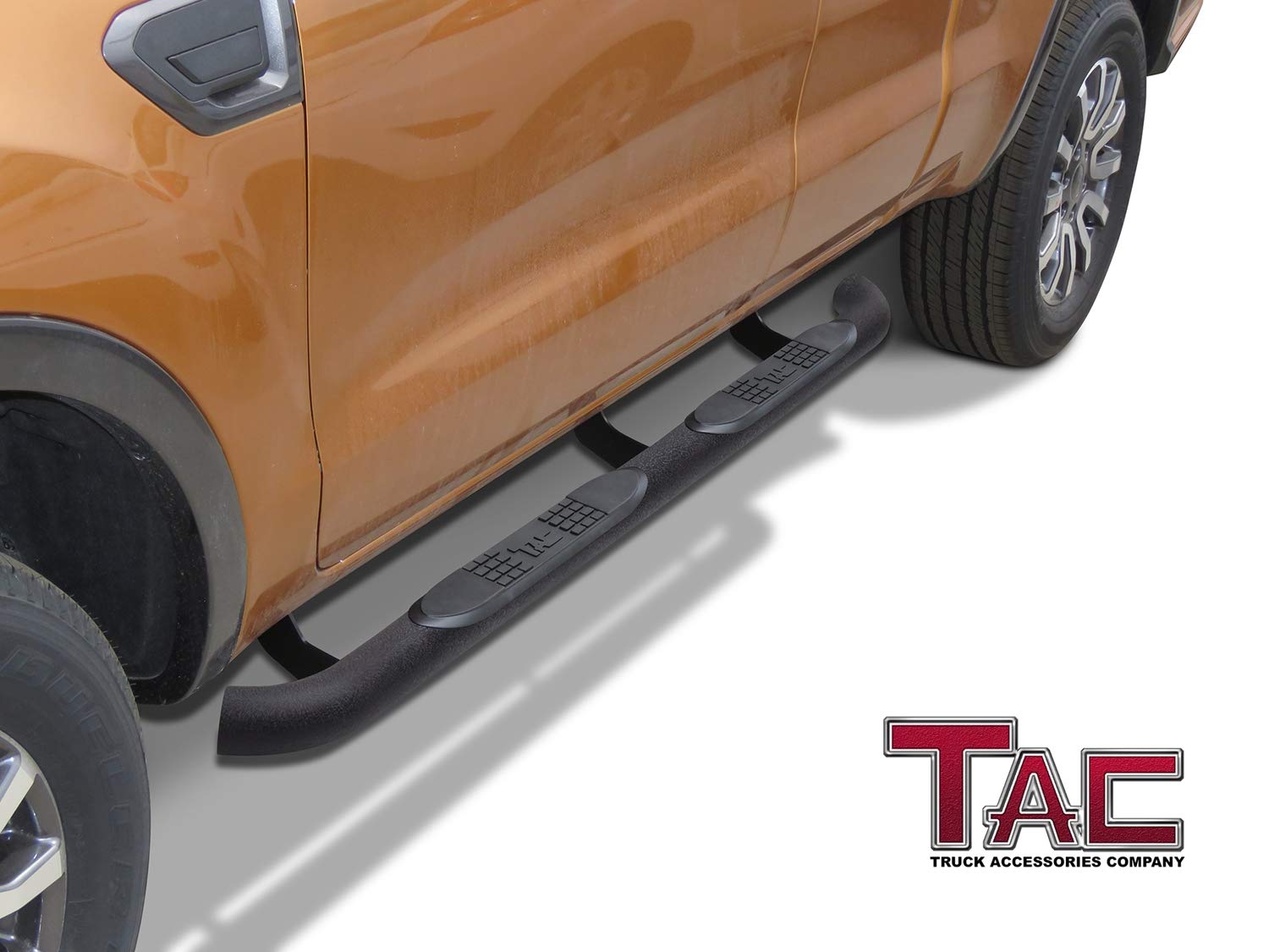 TAC Side Steps Running Boards Fit 2019-2023 Ford Ranger Super Cab Truck Pickup 3” Texture Black Side Bars Nerf Bars Off Road Accessories