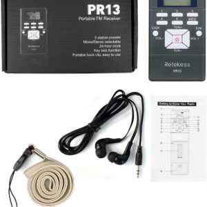 Retekess Church Translation System with 1 TR503 FM Transmitter Headset and 10 PR13 FM Radio Receivers, FM Listening System for Factory Museum School(Case of 1 Transmitter 10 Receivers)