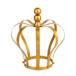 TABLECLOTHSFACTORY 9" Gold Metal Royal Crown Cake Topper For Wedding Party Special Event Personalized Decorations