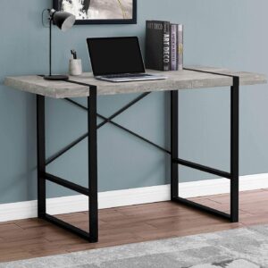 Monarch Specialties Laptop Table for Home & Office-Study Computer Desk-Industrial Style-Metal Legs, 48" L, Gray Reclaimed