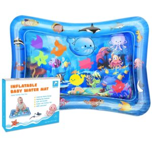 bright one tummy time water play mat - activity play mat for infants 3 6 9 months - sensory baby toy gift for girls and boys