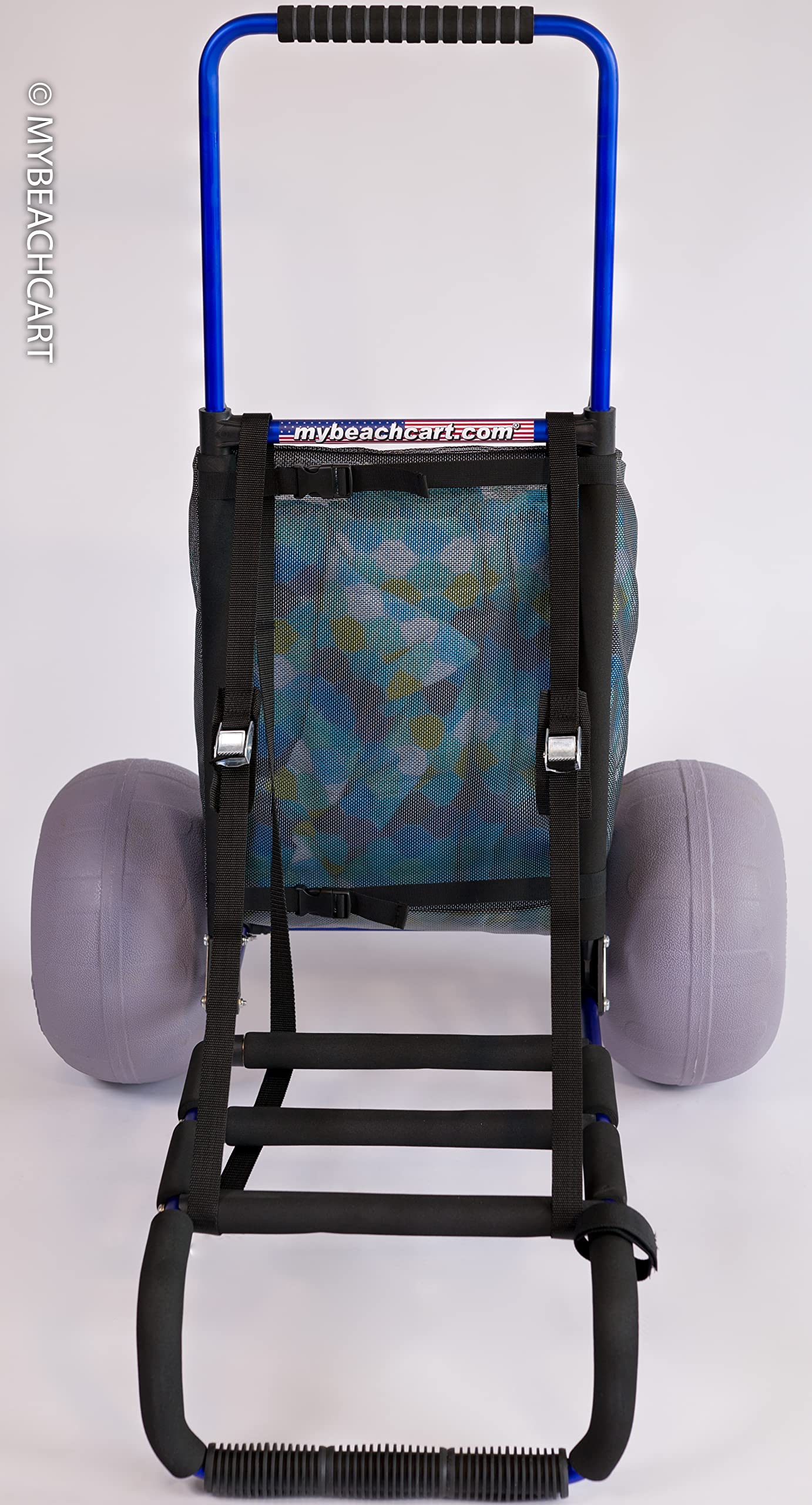 My Beach Cart® The Original Patented NO Rust Aluminum Foldable Beach Cart 13 INCH Big Wheels Balloon Tires for Sand Heavy Duty. Often Imitated, Never Duplicated.