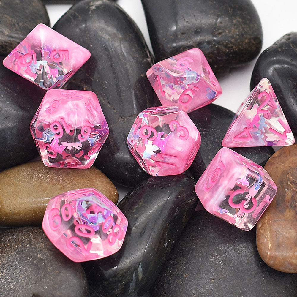 UDIXI Polyhedral DND Dice Set, D&D Dice Pink Dice Compatible Dungeons and Dragons Role Playing Game,MTG,Pathfinder,Board Games, d and d Dice Set, d&d（Pink）