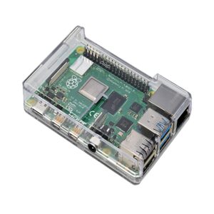 sb components raspberry pi 4 model b clear case - access to all ports