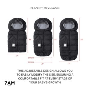 7AM Enfant Stroller Blanket 212 - Adjustable Baby Car Seat Zipped Blanket for Babies Winter, Unisex Multi Purpose Fleece Lined Warm Hooded Toddler Footmuff Water Repellent | (6M - 4T)