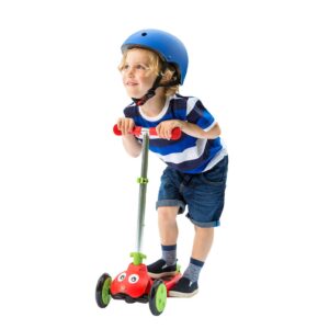 Mookie Scootiebug - Red | 3-Wheel Foldable Scooter with Height-Adjustable Handlebar, Develop Balance and Motor Skills, Sturdy and Easy to Maneuver | For Kids Ages 2 to 5 (8561)