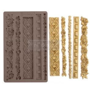 redesign with prima redesign furniture decor moulds® elegant borders 5"x8",8mm thickness for funiture dresser, chocolate,cake,candy,backery,soap,polymer clay, earthen clay