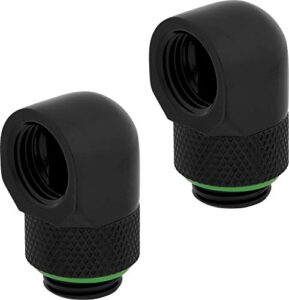 corsair hydro x series 90° rotary adapter twin pack, black, model number: cx-9055009-ww