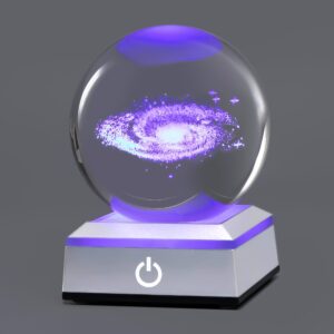 hochance 3d galaxy milk way crystal ball nightlight multicolor decolamp for science astronomy space,thanksgiving christmas gifts ideas for boyfriends husband him,cool presents for fathers kids boys