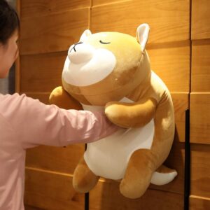 ERDAO Shiba Inu Plush Pillow,Soft Corgi Stuffed Animals Toy Cute Sleeping Puppy Doll Gifts for Kids (Smiling Eyes, 19.6 inch)