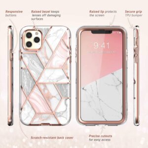 i-Blason Cosmo Series Case for iPhone 11 Pro Max 2019 Release, Slim Full-Body Stylish Protective Case with Built-in Screen Protector (Marble)