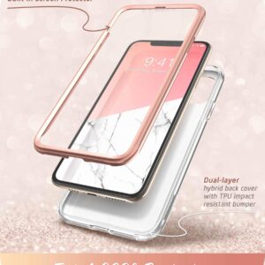 i-Blason Cosmo Series Case for iPhone 11 Pro Max 2019 Release, Slim Full-Body Stylish Protective Case with Built-in Screen Protector (Marble)