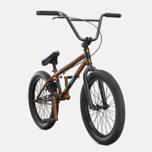 mongoose legion l40 kids freestyle bmx bike, intermediate rider, boys and girls bikes, 20-inch wheels, hi-ten steel frame, micro drive 25x9t bmx gearing, copper