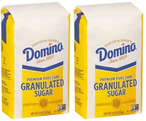 domino premium pure cane granulated sugar, 4 lb bag (pack of 2)