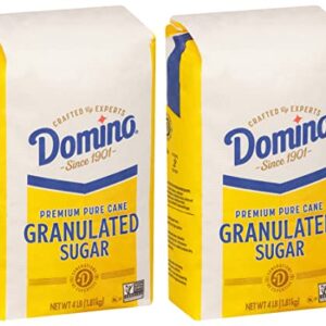 Domino Premium Pure Cane Granulated Sugar, 4 LB Bag (Pack of 2)