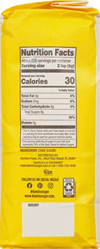 Domino Premium Pure Cane Granulated Sugar, 4 LB Bag (Pack of 2)