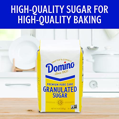 Domino Premium Pure Cane Granulated Sugar, 4 LB Bag (Pack of 2)