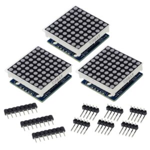 hiletgo 3pcs max7219 8x8 dot matrix led display module 5v mcu control max7219 8 * 8 led dot matrix diy kit