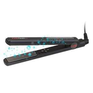 MHU Hair Straightener 1 Inch Instant Heat, Tourmaline Ceramic 3D Floating Plates, Keratin Ion Flat Iron Auto Shut-Off and Adjustment Temperature, Black